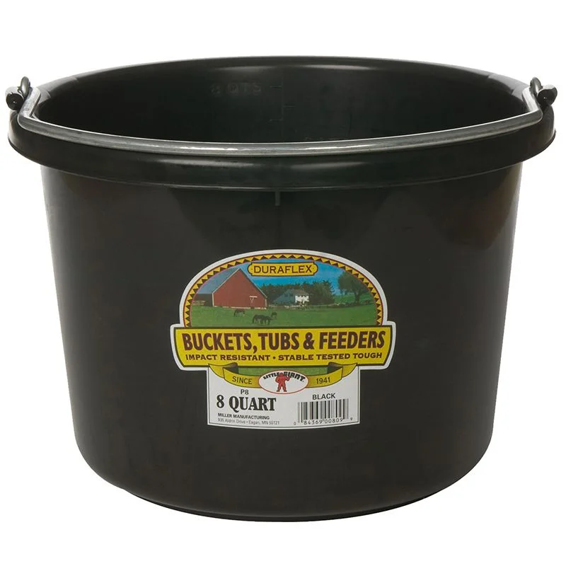 Plastic Pail 8 qt. Black