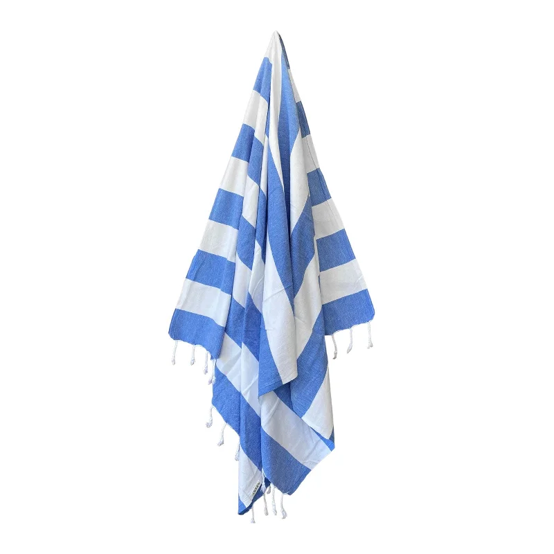 Springs Turkish Beach Towel in Royal Blue and White